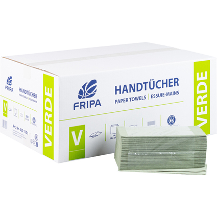 Fripa Handtuchpapier VERDE, 250 x 230 mm, V-Falz, grün