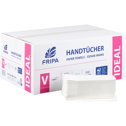 Fripa Handtuchpapier IDEAL, 250 x 230 mm, V-Falz, hochwei