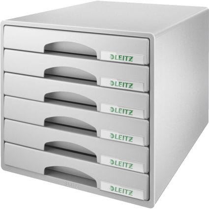 LEITZ Schubladenbox Plus, 6 Schübe, grau