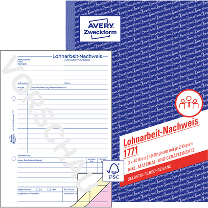 AVERY Zweckform Formularbuch "Lohnarbeit-Nachweis", SD, A5