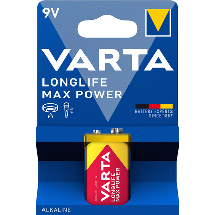 VARTA Alkaline Batterie Longlife Max Power", E-Block (9V)