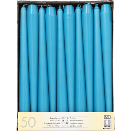 STARPAK Leuchterkerzen, 22 mm, türkis, 50er Pack