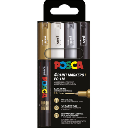 POSCA Pigmentmarker PC1MC, 4er Etui