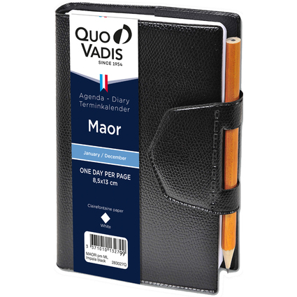QUO VADIS Taschenkalender "Maor", 2026, schwarz
