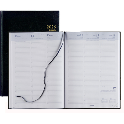 Brepols Buchkalender "OMEGA 30" 2026, 210 x 290 mm, schwarz