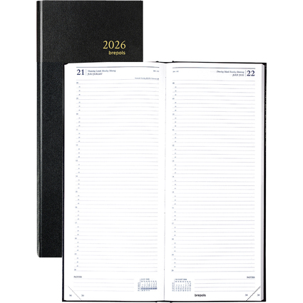 brepols Tageskalender "Saturnus 0.111" 2026, schwarz