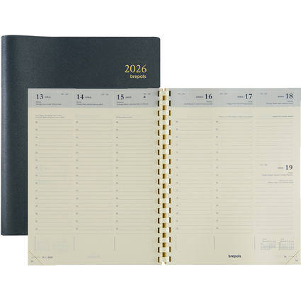 Brepols Buchkalender "TIMING" 2026, schwarz
