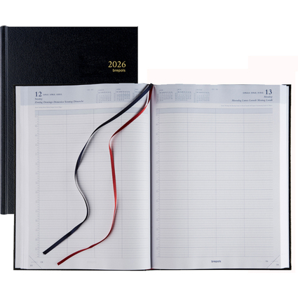 Brepols Buchkalender "BREMAX 001" 2026, schwarz