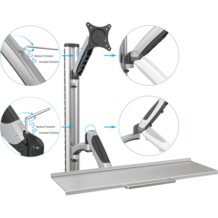 DIGITUS LCD-/LED-Monitorarm, mit Tastaturhalterung