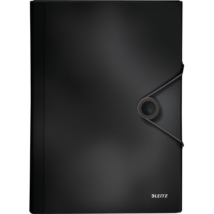 LEITZ Fächermappe Solid, A4, PP, 6 Fächer, schwarz