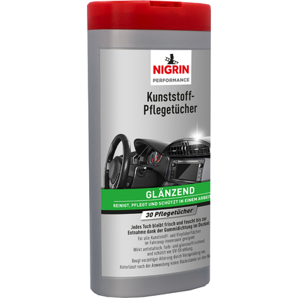 NIGRIN Kunststoff-Pflegetücher glänzend, Spenderbox