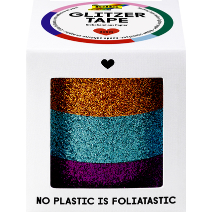 folia Deko-Klebeband Glitzer-Tape, kupfer/türkis/violett