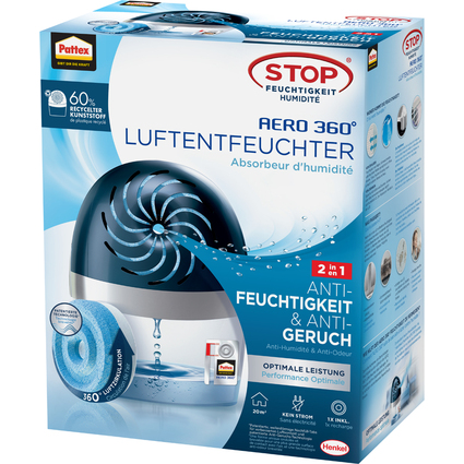 Pattex Luftentfeuchter AERO 360 Grad, für Räume bis 50 cbm