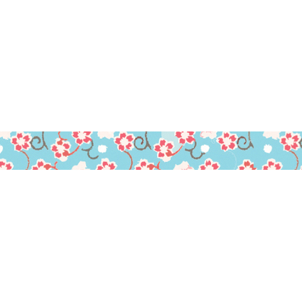 folia Deko-Klebeband Washi-Tape, Bltenranke blau