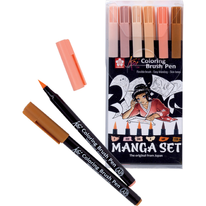SAKURA Manga-Set Koi Coloring Brush, 6er Etui