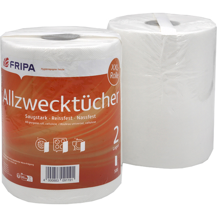 Fripa Tissue Allzweck-Reinigungstcher, wei, auf Rolle