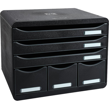 EXACOMPTA Schubladenbox STORE-BOX MAXI, 6 Schbe, schwarz