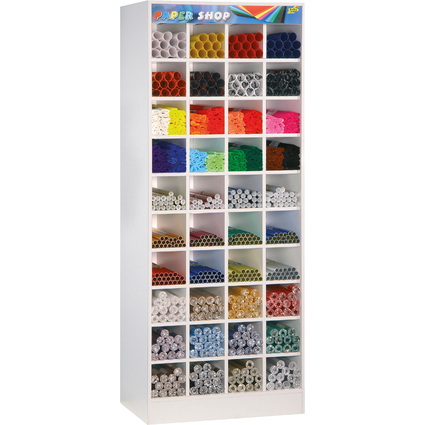 folia Holzaufsteller PaperShop für Rollenware, 40 Fächer