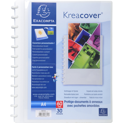 EXACOMPTA Sichtbuch Kreacover DIN A4, 30 Hllen, wei