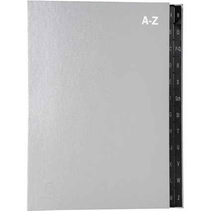 EXACOMPTA Pultordner, DIN A4, A-Z, 24 Fächer, silber