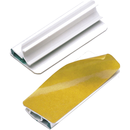 DURABLE VARIOCLIP adhäsiv, weißer Clip mit grünen Streifen
