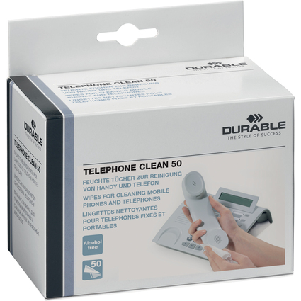 DURABLE Telefon-Reinigungstücher TELEPHONE CLEAN, 50 Stück