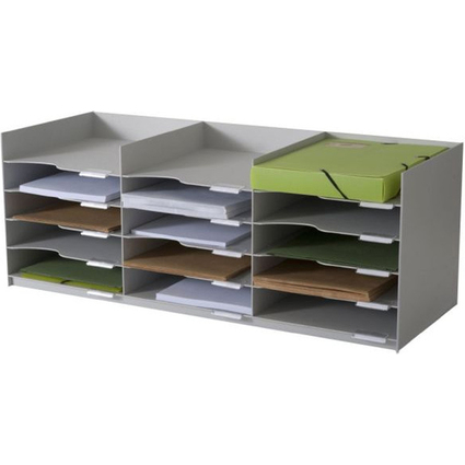 PAPERFLOW Sortierstation Formularbox, 15 Fächer, grau