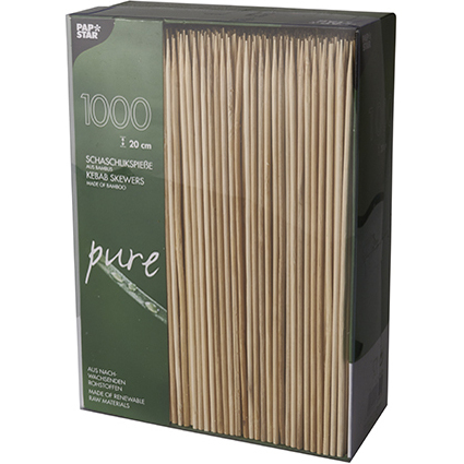 PAPSTAR Schaschlikspiee "pure", aus Bambus, Lnge: 200 mm