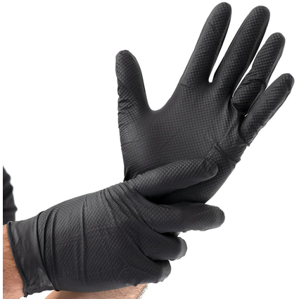 HYGOSTAR Nitril-Handschuh "POWER GRIP", XL, schwarz