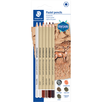 STAEDTLER Buntstift Mars Lumograph pastel, 6er Blister