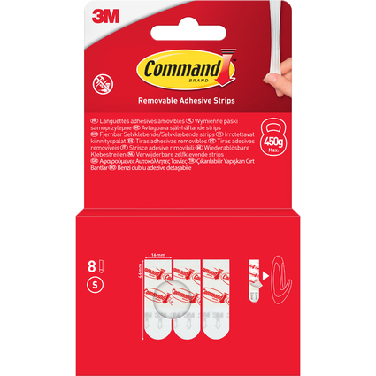 3M Command Nachfllpackung Strips, Gre: S, wei