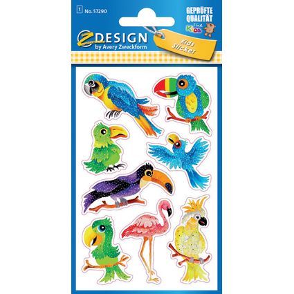 AVERY Zweckform ZDesign KIDS Glitter-Sticker "Vögel"