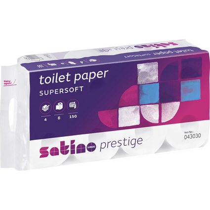 satino by wepa Toilettenpapier Prestige, 4-lagig, hochwei