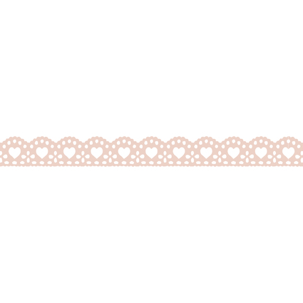 folia Deko-Bordüre Washi-Dekor "HERZCHEN", 15 mm x 5 m, rosa