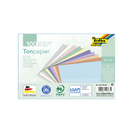 folia Tonpapier PASTELL, 500 x 700 mm, 130 g/qm