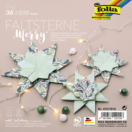 folia Faltsterne-Set "Merry" (Meiner-Technik)