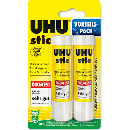 UHU Klebestift stic, lsemittelfrei, 2 x 21 g Vorteilspack