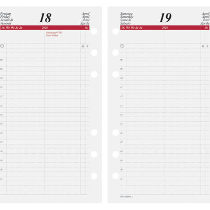 rido id Kalender-Einlage "Tageskalendarium" 2026