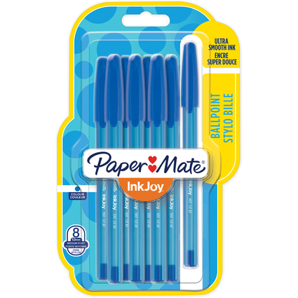 Paper:Mate Kugelschreiber InkJoy 100, 8er Blister, blau
