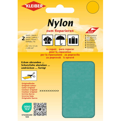 KLEIBER Nylon-Flicken, selbstklebend, trkis