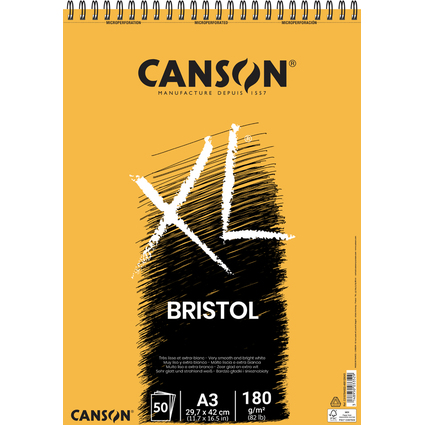 CANSON Skizzen- und Studienblock XL Bristol, DIN A3