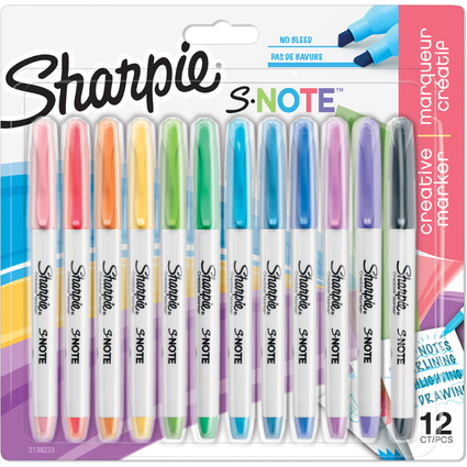 Sharpie Kreativ-Marker S-NOTE, 12er Blisterkarte