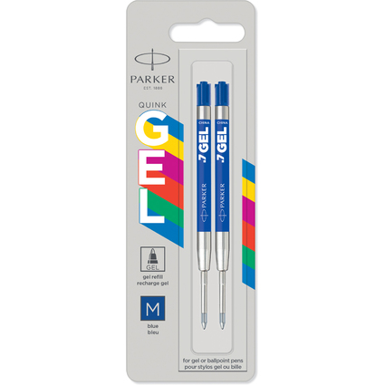 PARKER Gel-Mine ECO, blau, Strichstärke: M, 2er Blister