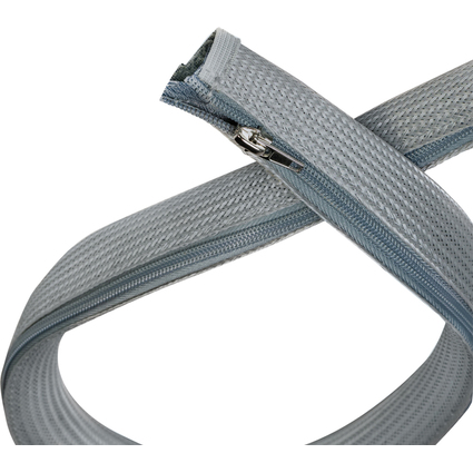 LogiLink Kabelschlauch mit Reißverschluss, 1,0 m, grau