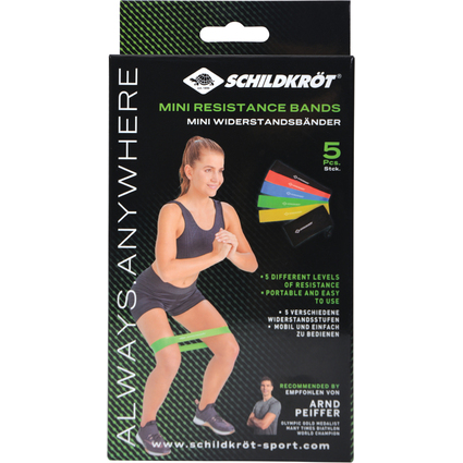 SCHILDKRÖT Mini Widerstandsbänder Resistance Band, 5er Set
