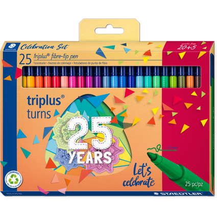 STAEDTLER Fasermaler triplus color, 20 + 5 Celebration Set