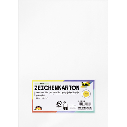 folia Zeichenkarton, DIN A4, 120 g/qm, wei