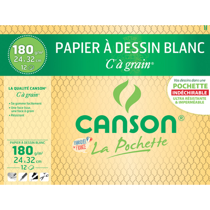 CANSON Zeichenpapier "C" à Grain, 320 x 240 mm, 180 g/qm