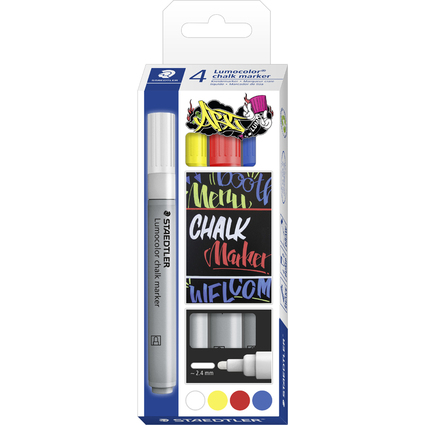 STAEDTLER Kreidemarker Lumocolor chalk marker, 4er Etui