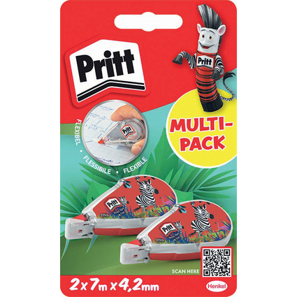 Pritt Korrekturroller Mini Flex, 4,2 mm x 7 m, 2er Blister